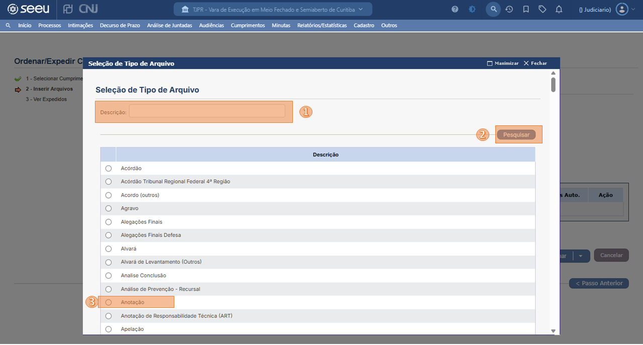 SEEU_CUMPRIMENTOS_LOTE