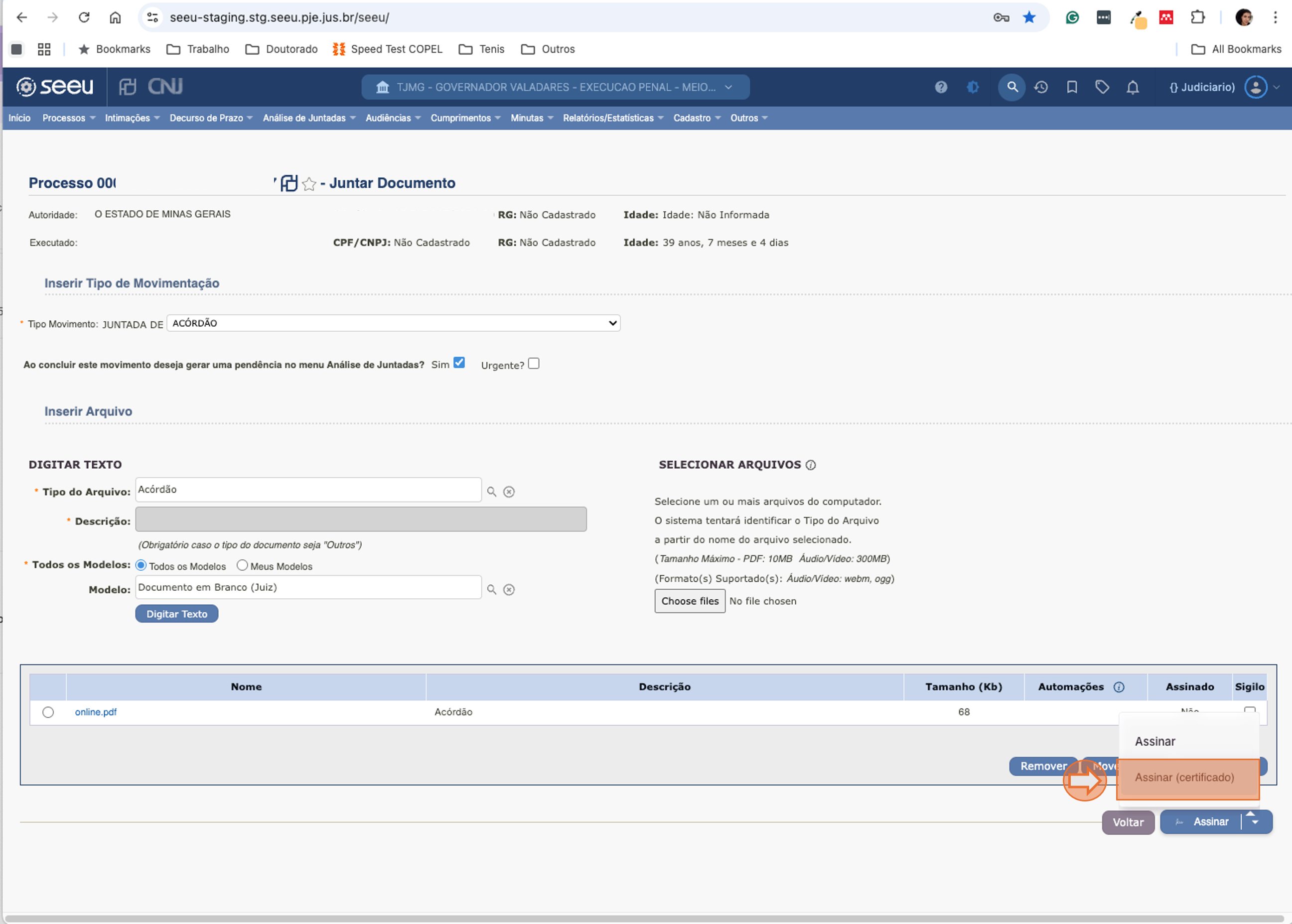 Assinatura de Documentos